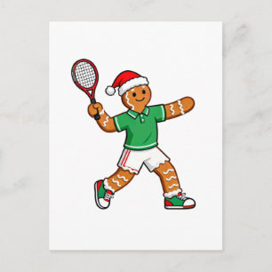 Carte Postale Tennis en pain d'épices Noël 2026 Fêtes Sports