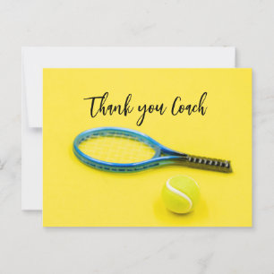 Carte Postale Tennis Merci Coach pour joueur de tennis 