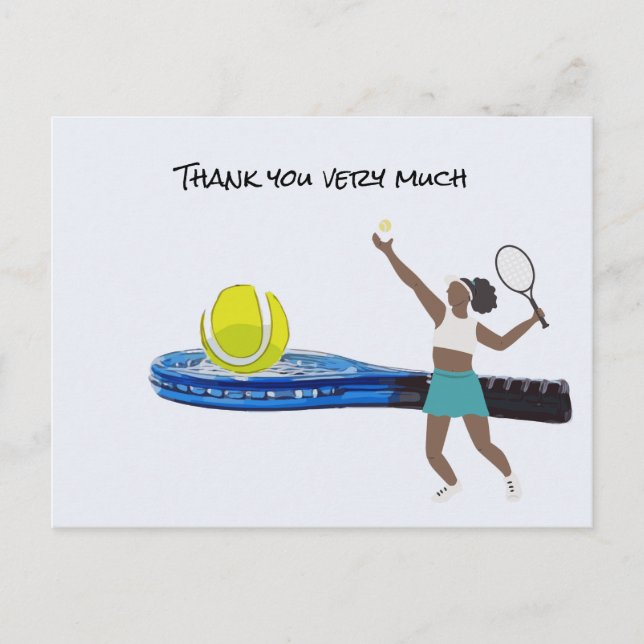 Carte Postale Tennis Player joue au tennis (Devant)