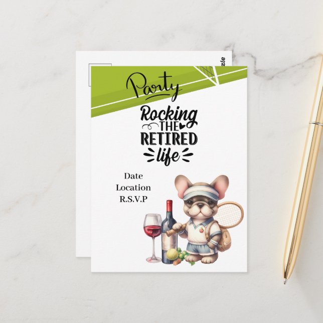 Carte Postale Tennis Retirement (Devant/Arrière en situation)