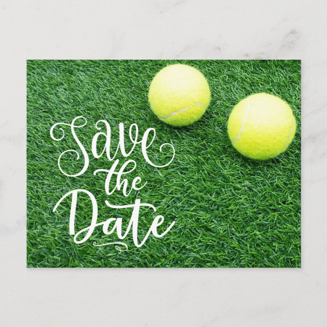 Carte Postale Tennis Sauvez la date pour l'invitation de la fête (Devant)
