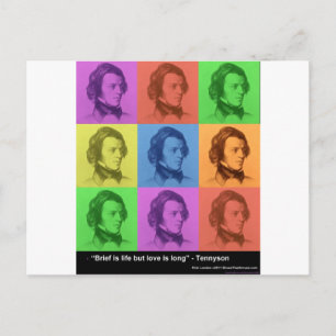 Carte Postale Tennyson Citation "L'amour est long" Cadeaux et T-