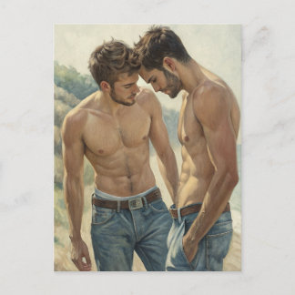 Carte Postale Tension et équilibre : Intimité masculine