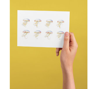 Carte Postale Tentacles de coucher de soleil : Aquarelle côtière