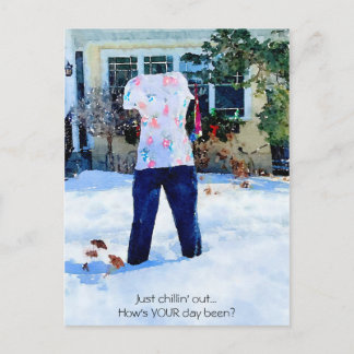 Carte Postale Tenue de pantalon gelé en se détendant Postcard