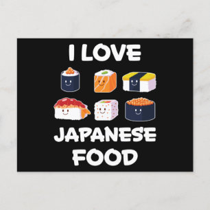Carte Postale Tenue drôle de manga animé de nouilles de sushi po