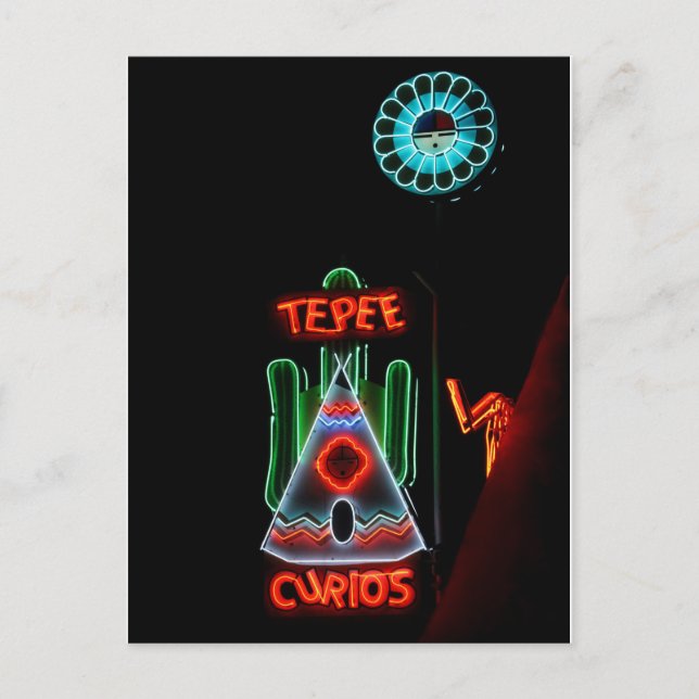 Carte Postale Tepee Curios Neon Sign, Tucumcari, N.M. (Devant)