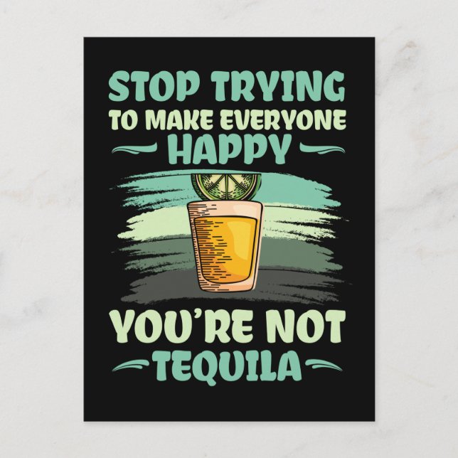 Carte Postale Tequila Lover Lemon Salt Party Drinking (Devant)