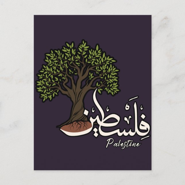 Carte Postale Terme arabe palestinien avec Olivier palestinien (Devant)