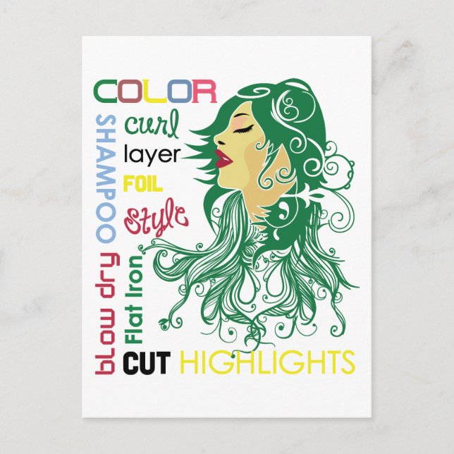 Carte Postale Termes du coiffeur (Devant)