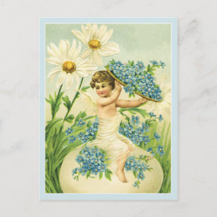 Carte Postale Téroube et fleurs de Pâques vintages