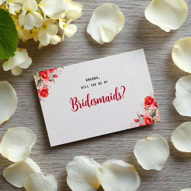 Carte Postale Terracotta Burgundy Blush Floral Bridesmaid (Créateur téléchargé)