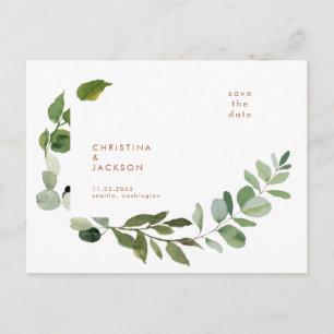 Carte Postale Terracotta Eucalyptus Mariage Enregistrer la date
