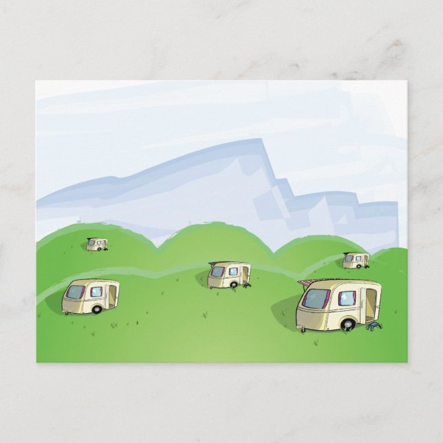 Carte Postale terrain de caravaning (Devant)