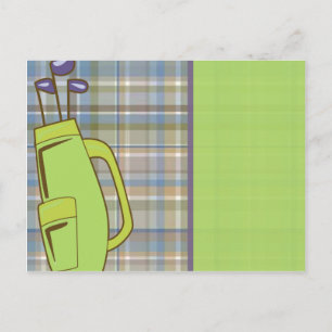 Carte Postale terrain de golf avec sac