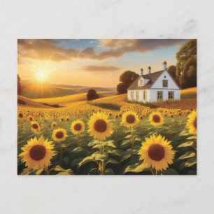 Carte Postale Terrain de tournesol