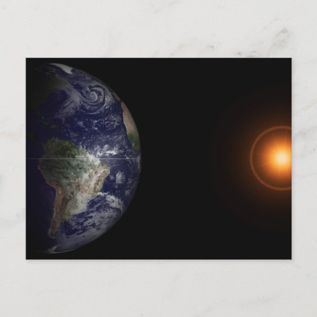 Carte Postale Terre à son équinoxe. (Devant)