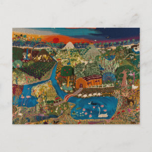 Carte Postale terre d'espoir, brodée par horacio