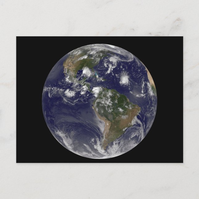 Carte Postale Terre entière montrant des tempêtes tropicales dan (Devant)