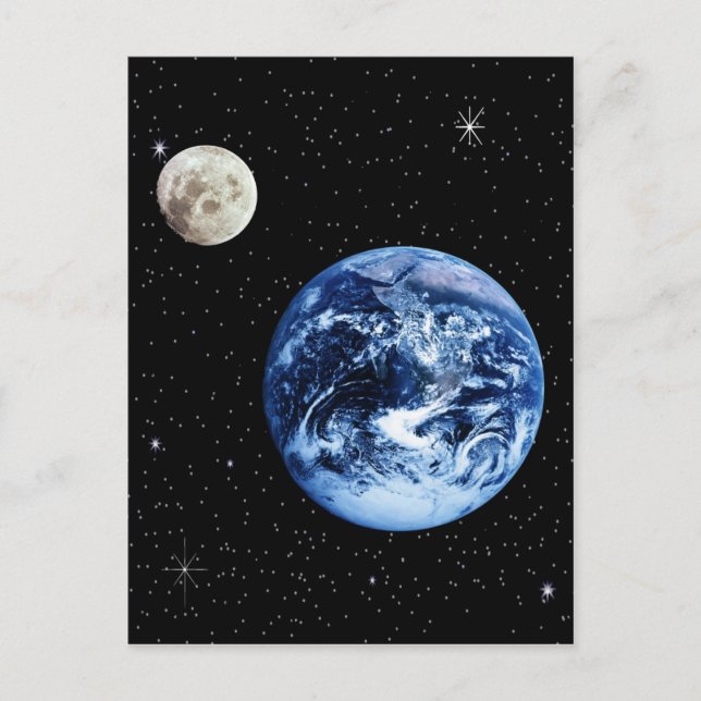 Carte Postale Terre et Lune (Devant)