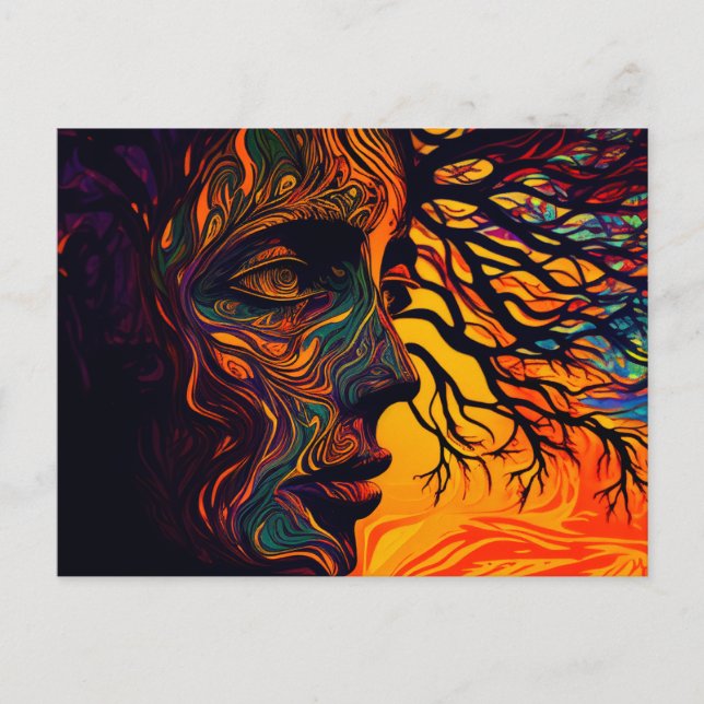 Carte Postale Terre mère en arbre (Devant)