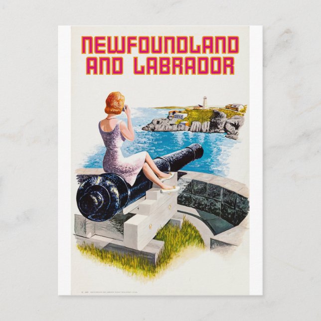 Carte Postale Terre-Neuve-et-Labrador, une fillette sur un gros  (Devant)