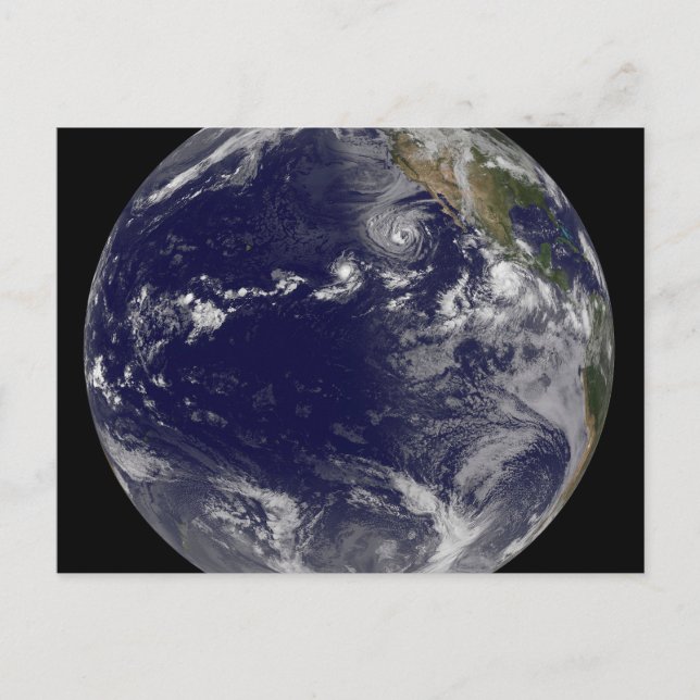 Carte Postale Terre Pleine Montrant Diverses Tempêtes Tropicales (Devant)