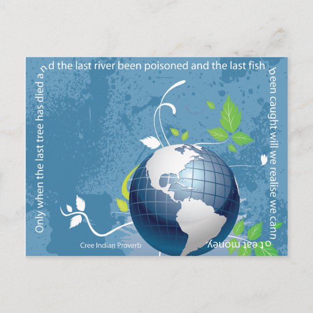 Carte Postale Terre ~ Proverbe indien cri (Devant)