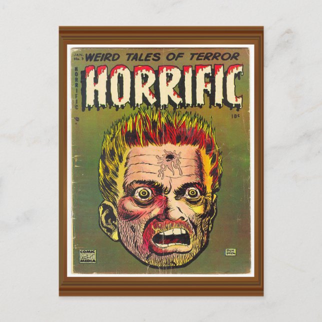 Carte Postale Terreur horrible Zombie Couverture de bande dessin (Devant)