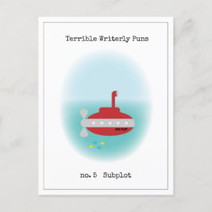 Carte Postale Terrible Puns Écrits