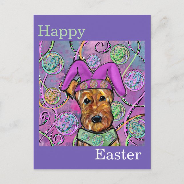 CARTE POSTALE TERRIER AIREDALE   (Devant)