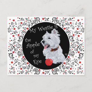 Carte Postale Terrier Blanc de West Highland Pomme de mon Oeil