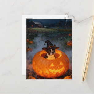 Carte Postale Terrier de Boston Halloween