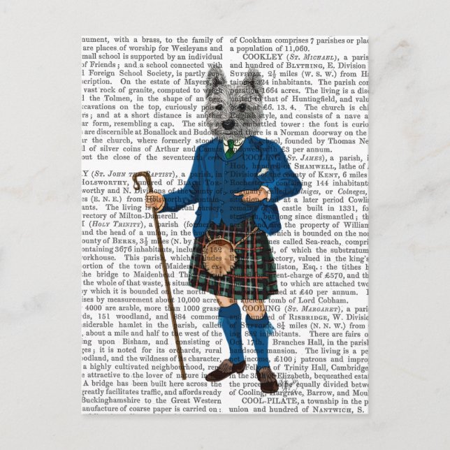 Carte Postale Terrier de West Highland en Kilt 3 (Devant)