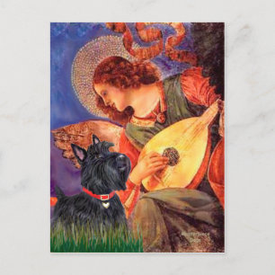 Carte Postale Terrier Écossais 6 - Ange à la mandoline