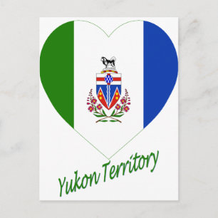 Carte Postale Territoire du Yukon Indicateur Coeur avec nom