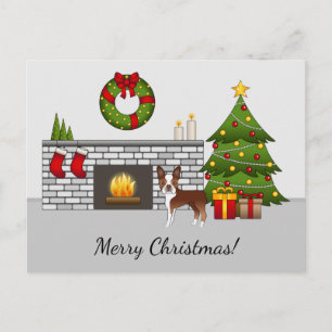 Carte Postale Tervueren de Boston rouge dans une salle de Noël f