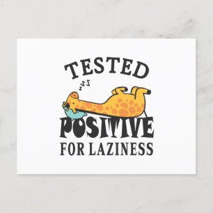 Carte Postale Testé positif pour la paresse Giraffe