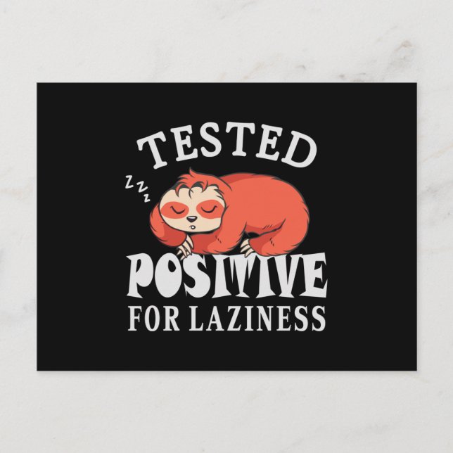 Carte Postale Testé positif pour la paresse Sloth (Devant)