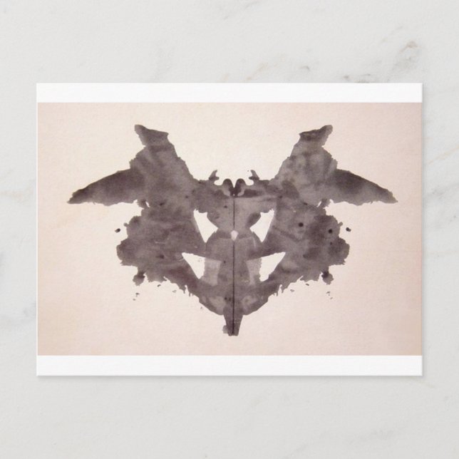 Carte Postale Tests Rorschach Encre Blots Plaque 1 Bat, Moth (Devant)