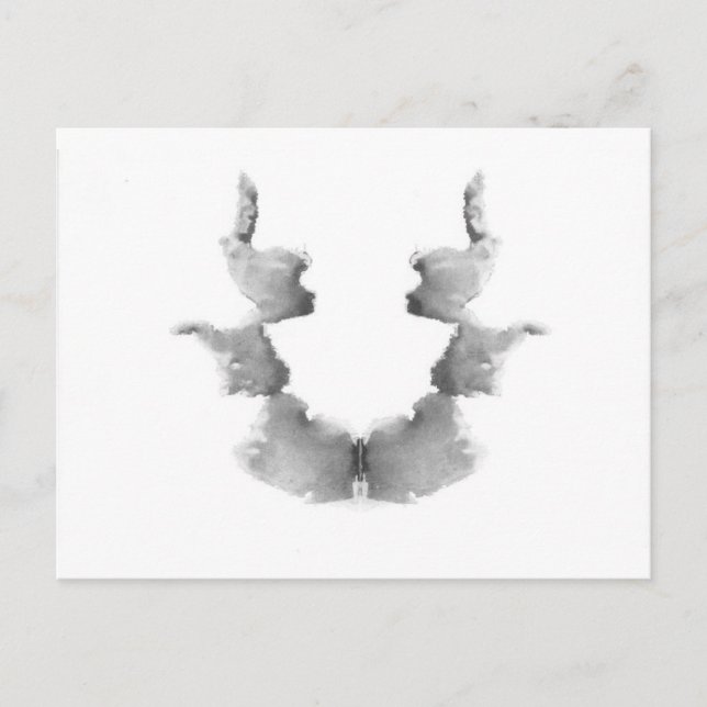 Carte Postale Tests Rorschach Encre Blots Plaque 7 Têtes Visages (Devant)