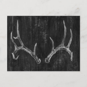 Carte Postale Tête d'animal de cerf rustique sur tableau de bord