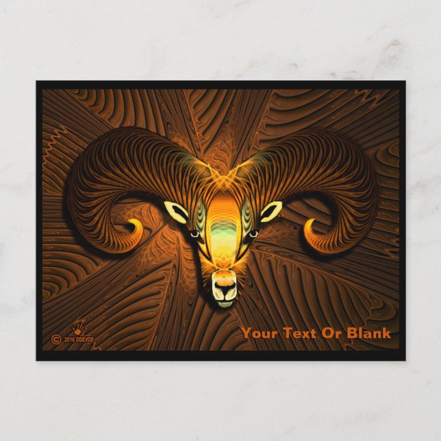 Carte Postale Tête de bélier (Devant)