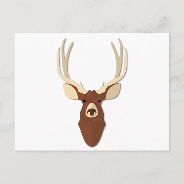 Carte Postale Tête de cerf caricaturé (Devant)