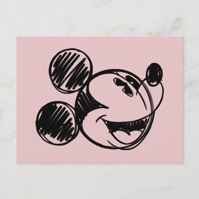 Carte Postale Tête de croquis Mickey Mouse (Devant)