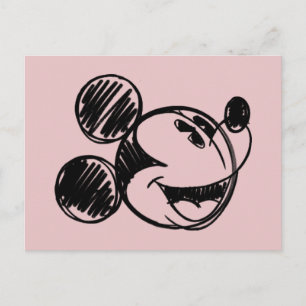 Carte Postale Tête de croquis Mickey Mouse