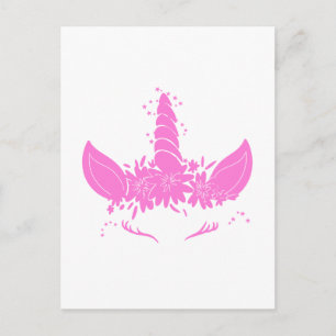 Carte Postale Tête de licorne magnifique - Choisissez la couleur