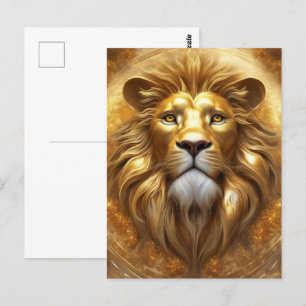 Carte Postale Tête de Lion Doré Époustouflante