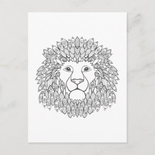 Carte Postale Tête de lion inspirée