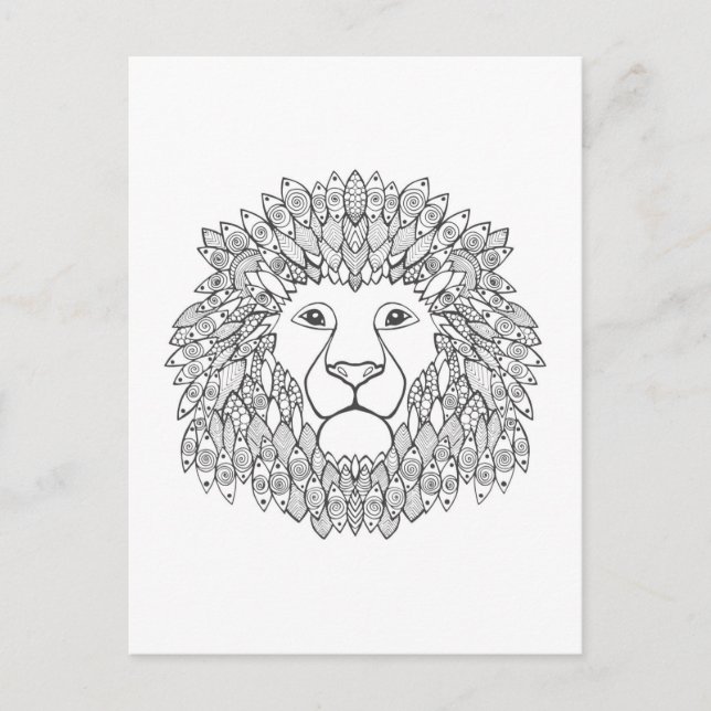 Carte Postale Tête de lion inspirée (Devant)